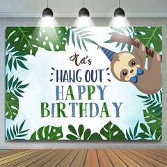 La feuille verte et le singe permettent de sortir la toile de fond d'anniversaire