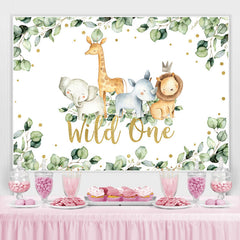 Feuilles Vertes Et Animaux Sauvages Un Anniversaire Toile De Fond