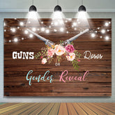 Toile de fond en bois pour fête prénatale Gun ou Rose