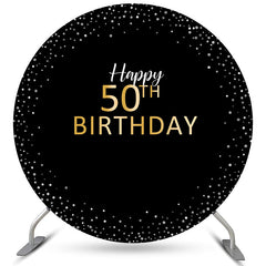 Joyeux 50e anniversaire points d'or et d'argent décors ronds