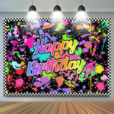 Joyeux anniversaire coloré Graffiti Splash peinture toile de fond