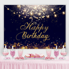 Joyeux Anniversaire Toile de Fond Bokeh Paillettes d'Or pour la Fête