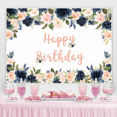 Toile de fond de f¨ºte florale rose joyeux anniversaire pour fille