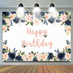 Toile de fond de f¨ºte florale rose joyeux anniversaire pour fille