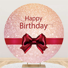 Joyeux anniversaire ruban rouge noeud paillettes Bokeh décors ronds