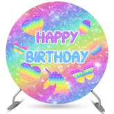 Joyeux anniversaire licorne Pop It paillettes rondes décors