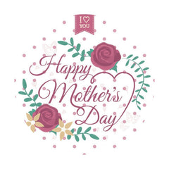 Bonne fête des mères, arrière-plan rond à pois roses floraux pour fête