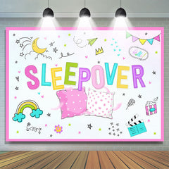 Happy Sleep Over Night Toile de fond de fête mignonne et détendue