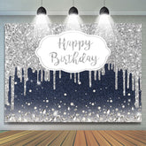 Haze bleu et argent Bokeh joyeux anniversaire toile de fond
