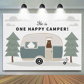 Il est un heureux campeur jungle joyeux anniversaire toile de fond