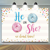 Il ou elle Dount Gender Reveal Toile de fond de douche de bébé