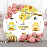 Il ou elle qu'est-ce que bébé abeille baby shower cercle toile de fond