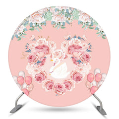 Couronne de coeur cygne fond de mariage cercle floral rose