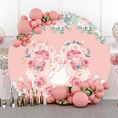 Couronne de coeur cygne fond de mariage cercle floral rose