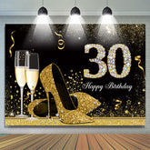 Talons hauts or et noir 30e anniversaire toile de fond
