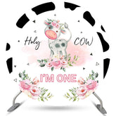 Holy Cow Im One Fond de joyeux anniversaire de cercle floral