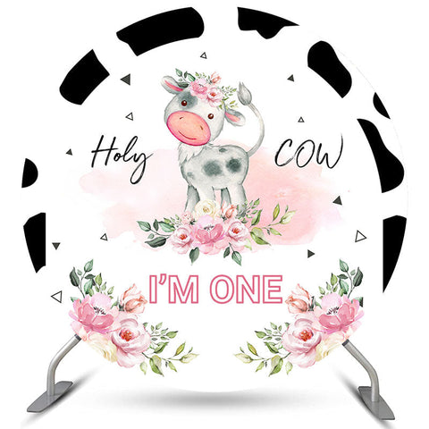 Holy Cow Im One Fond de joyeux anniversaire de cercle floral Holy Cow Im One Fond de joyeux anniversaire de cercle floral