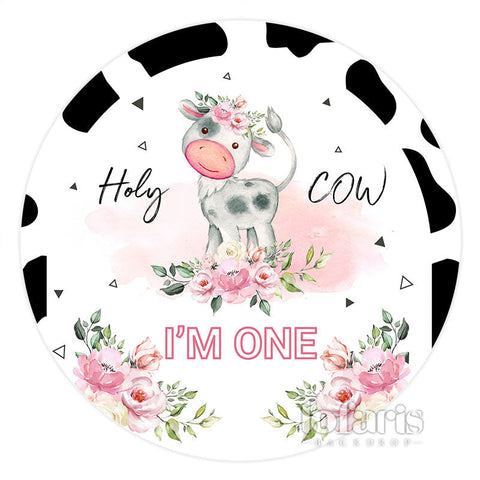 Holy Cow Im One Fond de joyeux anniversaire de cercle floral Holy Cow Im One Fond de joyeux anniversaire de cercle floral