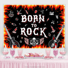 Chaud rouge noir né pour rock joyeux anniversaire toile de fond