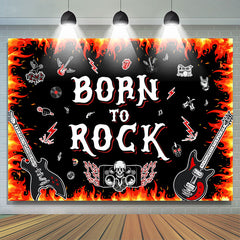 Chaud rouge noir né pour rock joyeux anniversaire toile de fond