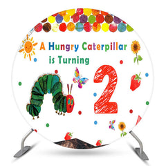 Hungry Caterpillar Butterfly Round 2ème toile de fond d'anniversaire