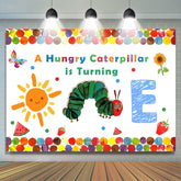 Hungry Caterpillar tourne une toile de fond d'anniversaire