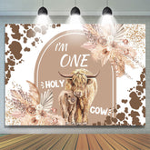 Im One Holy Cow Glitter Floral 1er anniversaire Toile de fond