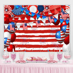 Jour de l'Ind¨|pendance Drapeau ¨|toiles Ballons Rayures Toile de Fond