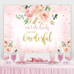 N'est-elle pas Onderful Rose Floral 1er Anniversaire Toile de Fond
