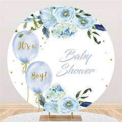 C'est un garçon bleu fleur ballons rond bébé douche toile de fond