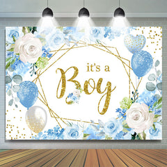C'est un garçon Blue Rose Balloon Baby Shower Backdorp pour garçon