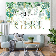 C'est une toile de fond de douche de bébé jardin vert fille pour la fête