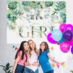 C'est une toile de fond de douche de bébé jardin vert fille pour la fête