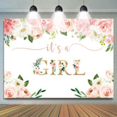 C'est une toile de fond aquarelle rose fille pour baby shower