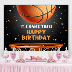 Sa toile de fond d'anniversaire de jeu de basket-ball pour garçon