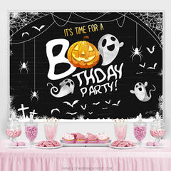 Il est temps pour une toile de fond thème Halloween Boo Thday Party