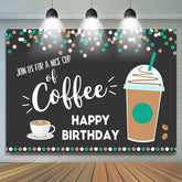 Rejoignez-nous pour un bon café Joyeux anniversaire Toile de fond