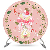 Roi et reine feuilles guirlande toile de fond ronde Saint Valentin