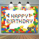 Décor de toile de fond de briques de jouet de Lego pour la fête d'anniversaire