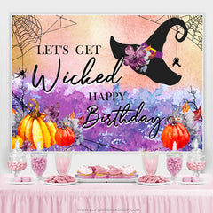 Lets Get Wicked Halloween Thème Joyeux Anniversaire Toile de Fond