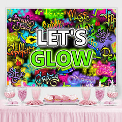 Lets Glow couleur et toile de fond de mur de lettre de graffiti