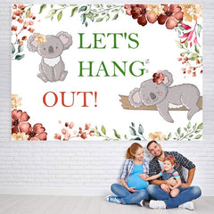 Permet de traîner avec Koala Flowers douche de bébé Backdroop