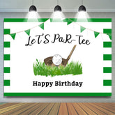 Lets Partee Golf Happy Birthday Toile de fond verte pour la fête