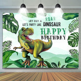 Permet de faire la fête comme une toile de fond de joyeux anniversaire vert dinosaure