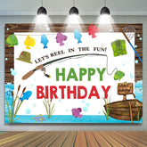 Lets Reel In The Fun Fish Theme Joyeux Anniversaire Toile de Fond