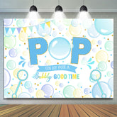 Toile de fond joyeux anniversaire pop bulle bleu clair et vert