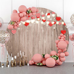 Bois Brun Clair Rond Rouge Amour Happy Valentines Toile De Fond