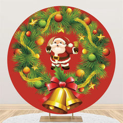 Feuilles Vert Clair Père noël Rond Toile De Fond De noël