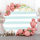 Toile De Fond D'anniversaire De Cercle De Paillettes De Rayure Vert Clair