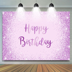 Toile de fond joyeux anniversaire violet clair et paillettes